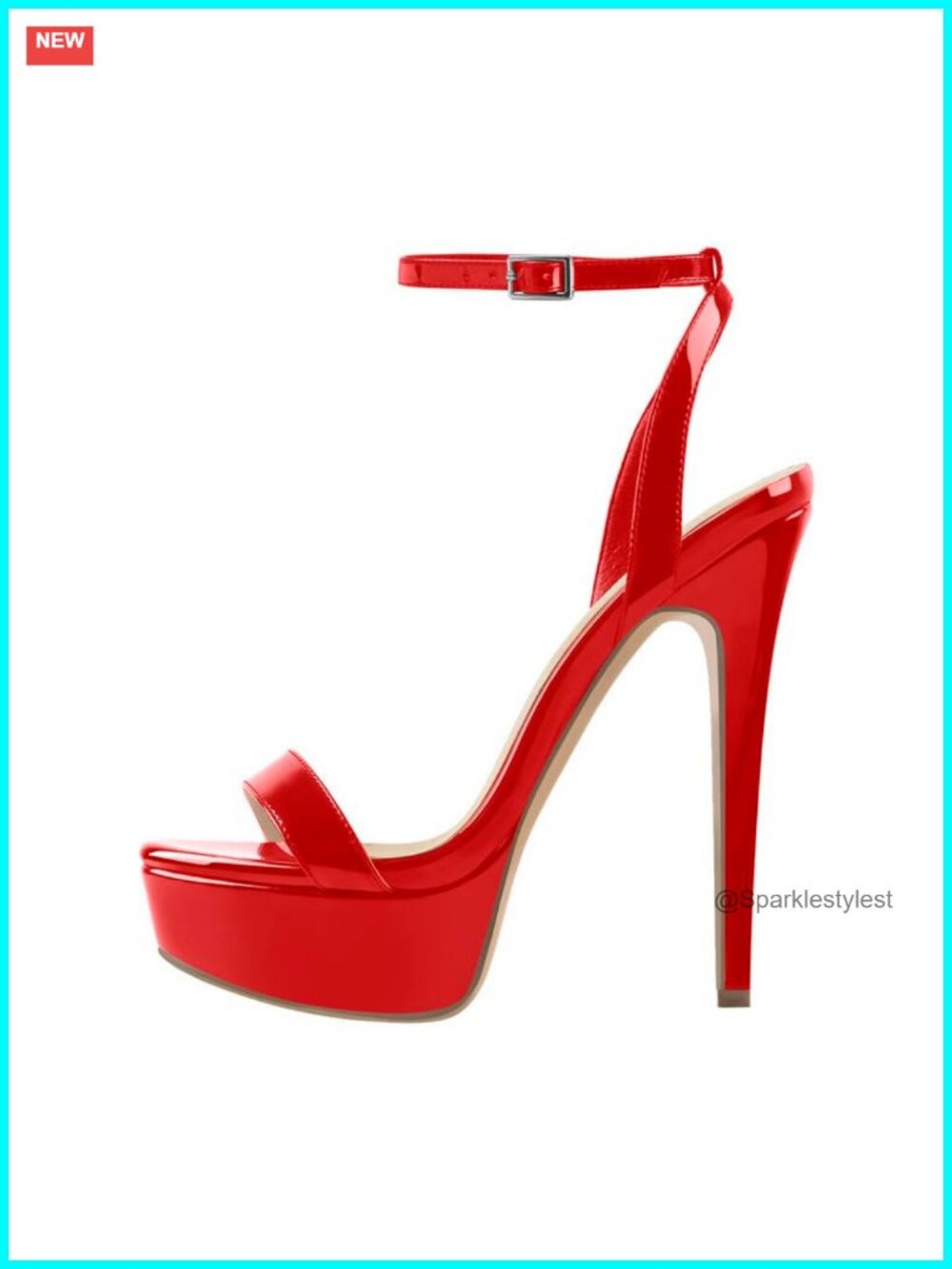 Platform Stiletto High Heels Round Open Toe Ankle Strap Heeled Sandals